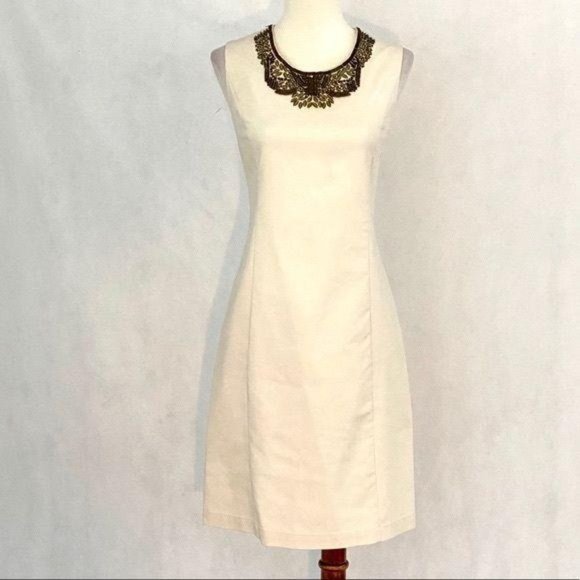 Anthropologie Dresses & Skirts - Ellavie Sleeveless Embellished Neckline Dress